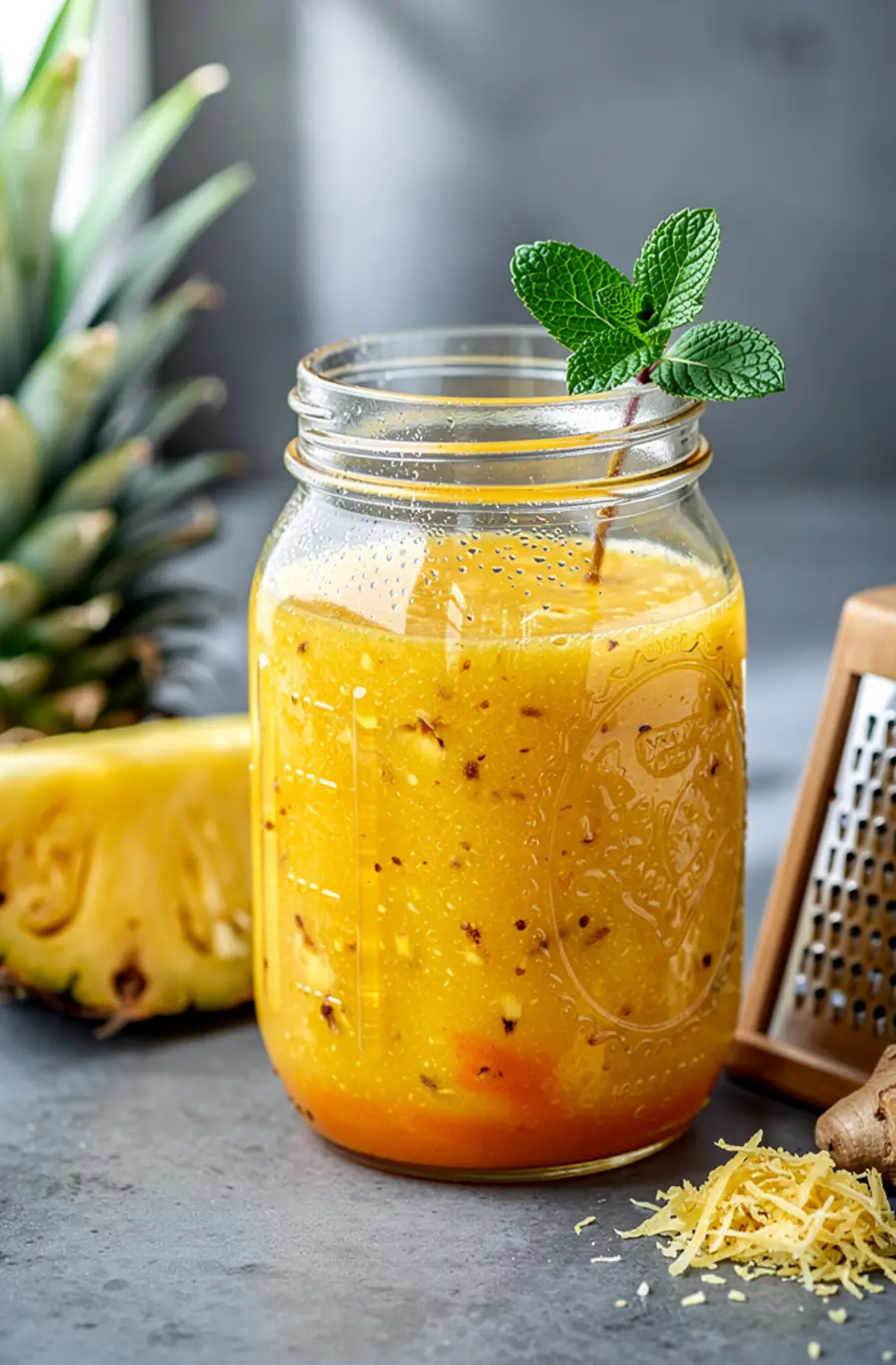 Pineapple Ginger Fat Burning Juice Recipe (Anti-Bloat & Detox) – finished dish