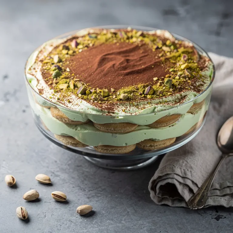 Pistachio Cream Tiramisu (No-Bake, No Eggs) Recipe, easy Pistachio Cream Tiramisu recipe, homemade eggless Pistachio Tiramisu, best no-bake Pistachio Tiramisu recipe, how to make Pistachio Cream Tiramisu