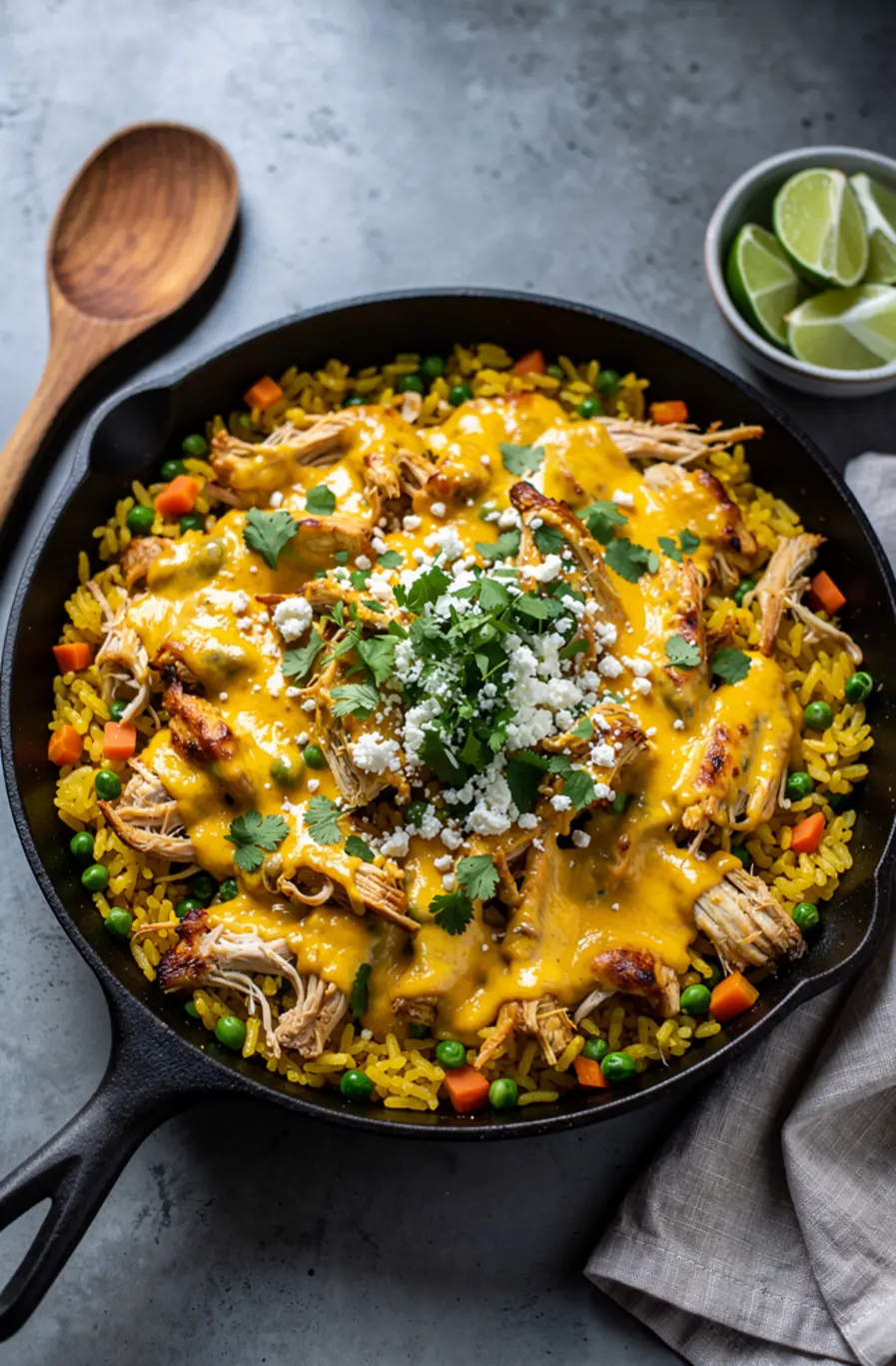 Pollo Loco -Mexican Chicken and Rice with Queso Recipe – finished dish