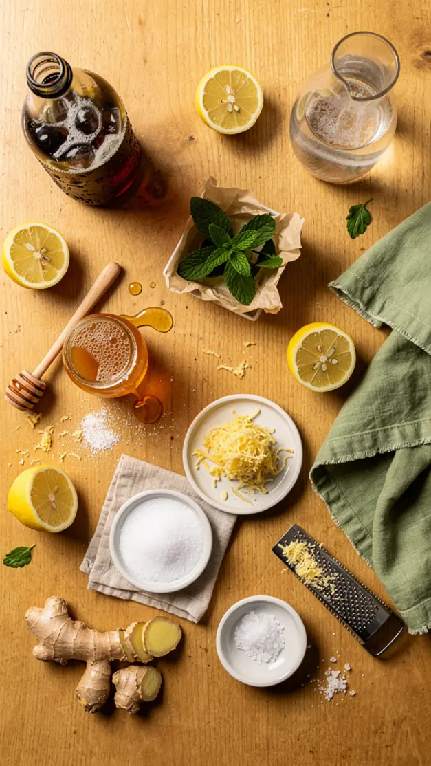 Ingredients for Sparkling Honey Cola Lemonade Recipe