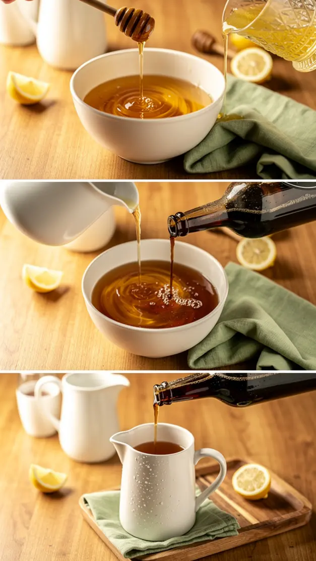Step-by-step process for Sparkling Honey Cola Lemonade Recipe