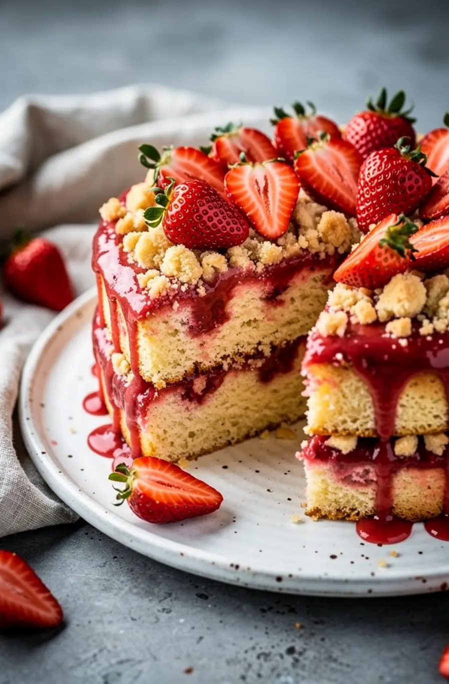 Strawberry Crunch Poke Cake Recipe (Better Than the Bakery) – finished dish